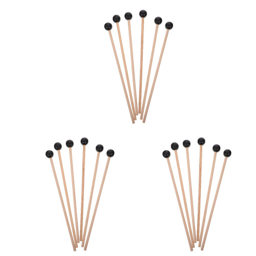 18 Pcs Solid Wood Rubber Drumsticks Keyboard Gavel 1