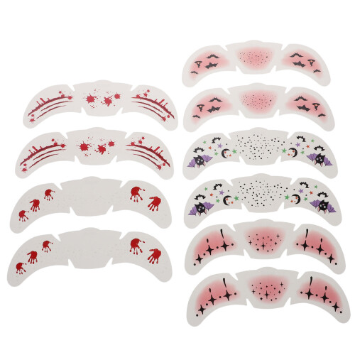 40 Pcs Halloween Face Stickers Waterproof Realistic Scary 1