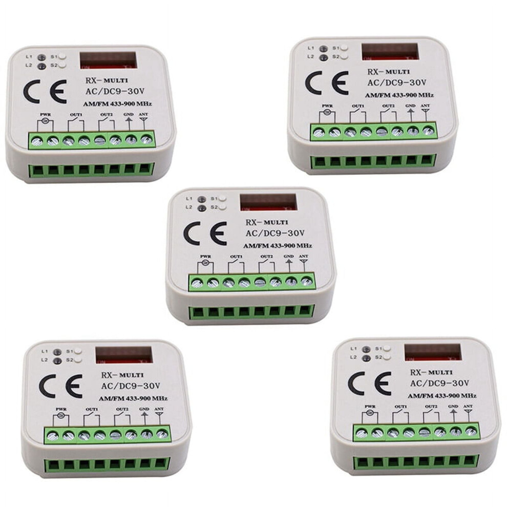 5X Garage Door Remote Control Receiver 2 Channel Switch For 433 868 Mhz Transmitter Rx Multi Frequency 433-900Mhz 9557311698729