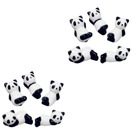 10 Pcs Panda Chopsticks Rest Ceramic Flatware Holder Storage Rack 2