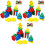 3 Sets Wooden Sorting Stacking Montessori Toys Color Shape Recognition 2