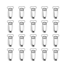 75Pcs White Metal Suspender Clips for Clothes Durable Iron Holders