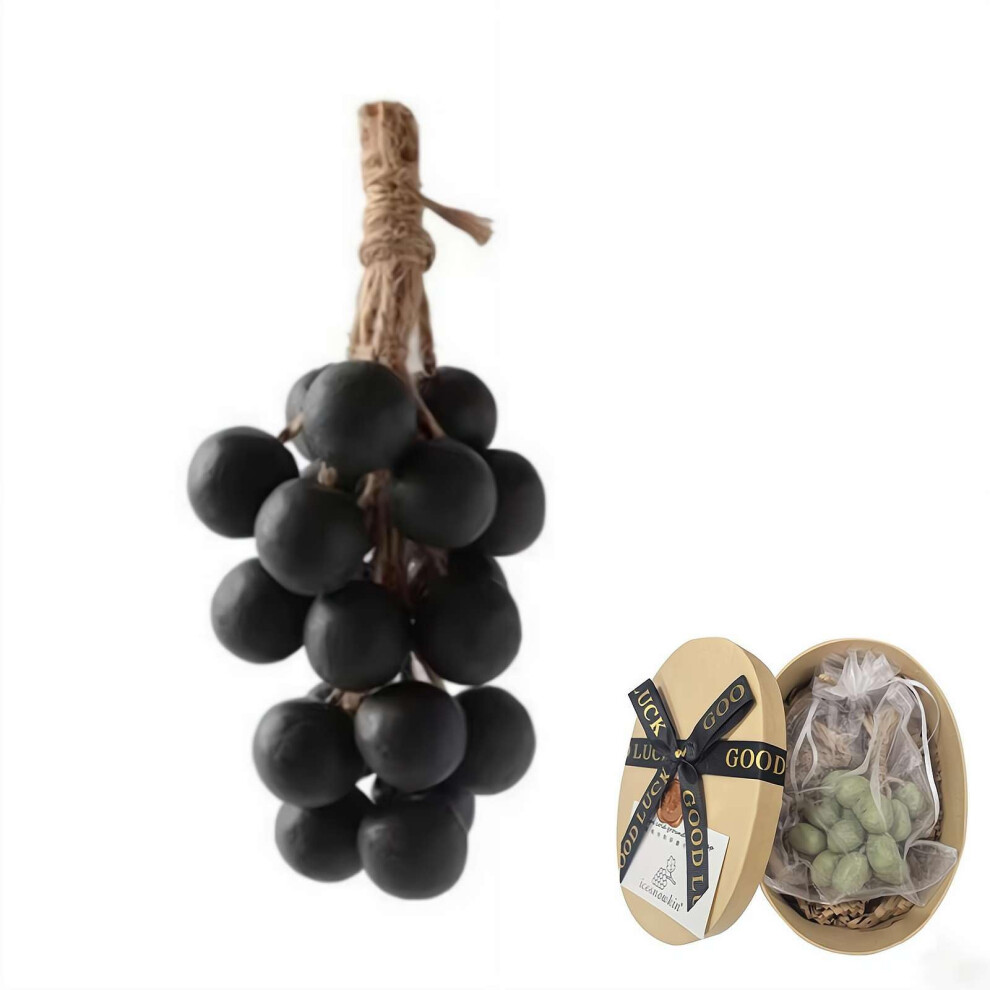 Black/Purple Handmade Grape Soap On A Rope, Natural Cold Process, Realistic Cluster, Gentle Face And Body Cleanser
