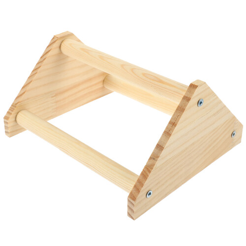 3Pcs Khaki Wood Bird Perch Stand Parrot Training Rack Indoor Use 1