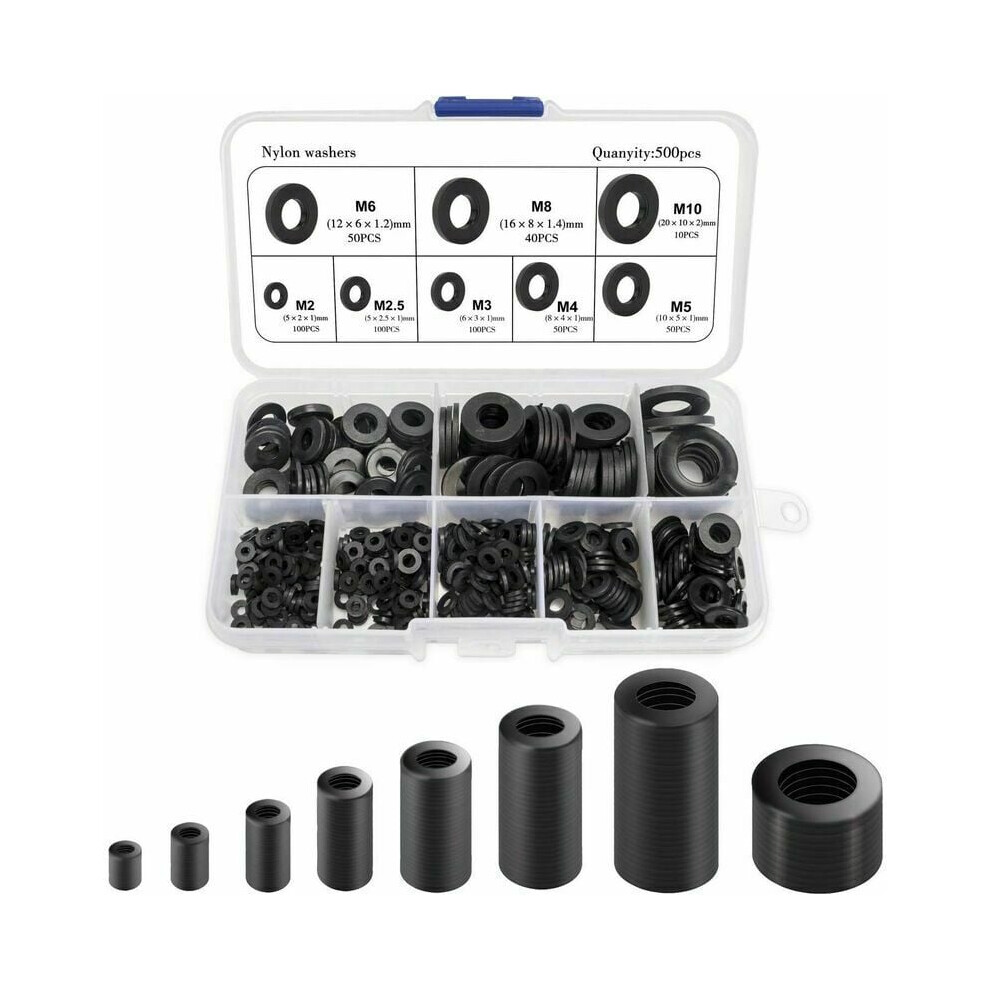 Nylon Flat Washers Collection For Furniture Electronics, Widely Applied Appliances 500Pcs, From M2 To M10 9173940966154