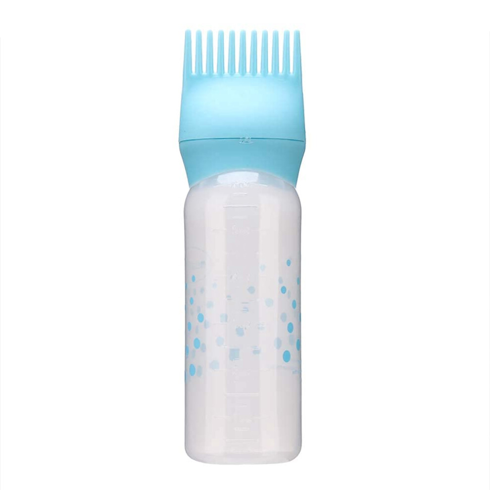 Blue Hair Dye Applicator Bottle With Comb Tip For Precise Root Application And Hair Oil Treatment 6Oz