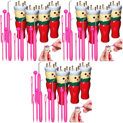 12 Pcs Knitting Dolls Wooden Craft Kit for Beginners 1