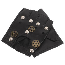 5 Pairs Half Finger Punk Gloves With Rivets For Men Women Cycling