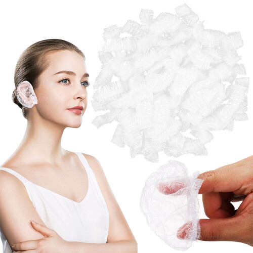 400 Pcs Disposable Ear Covers For Shower And Hair Dye Use 1