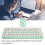 Mini Portable Wireless Keyboard Mouse Set 68 Keys White Green 6