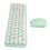 Mini Portable Wireless Keyboard Mouse Set 68 Keys White Green 7