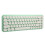 Mini Portable Wireless Keyboard Mouse Set 68 Keys White Green 2