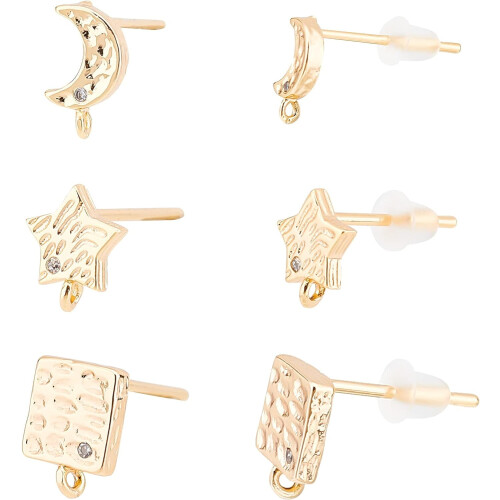 Goldener Herz-Ohrstecker aus Messing 1