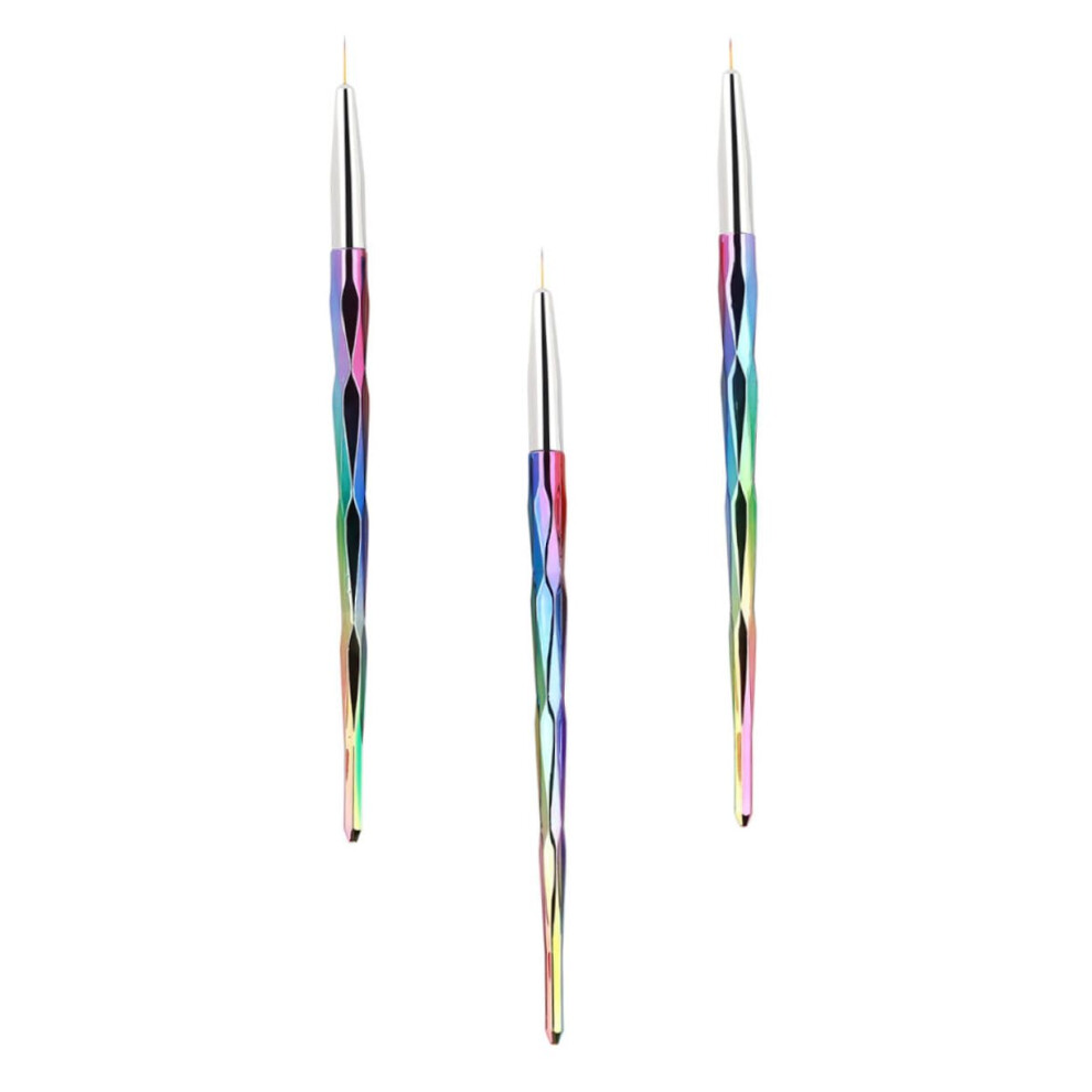 3pcs Nail Art Pen for Fine Detail Design, Long Handle Manicure Drawing Pen for Salon and Home Use