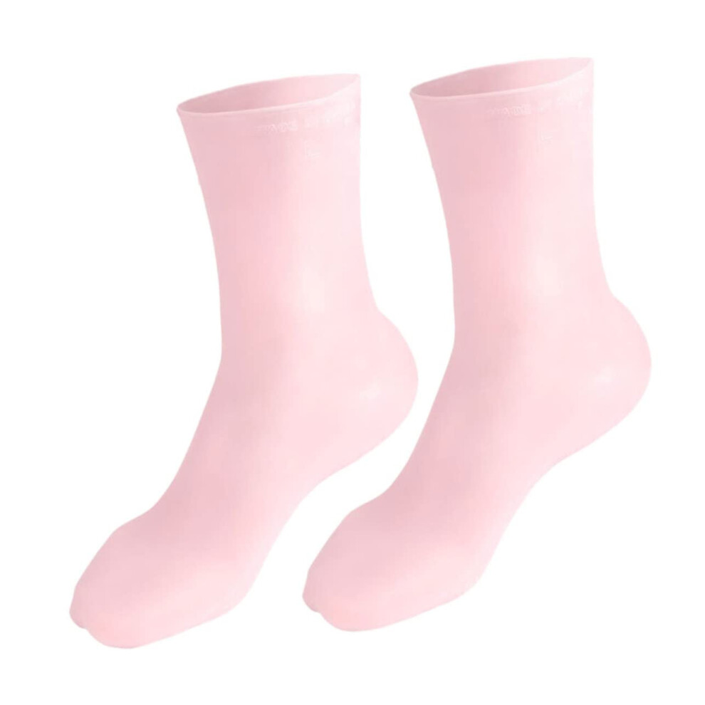 Pink Moisturizing Socks For Dry Cracked Feet With Deep Hydration Overnight Reusable Spa Foot Care
