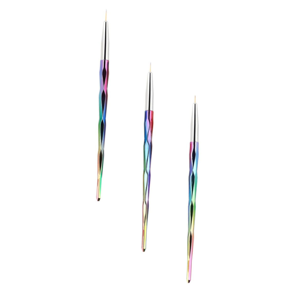 3pcs Nail Art Brush Set with Precise Fine Tip for Detailed Designs and Manicure Painting