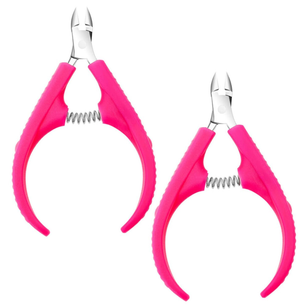 2Pcs Professional Stainless Steel Cuticle Nipper and Trimmer with Precision Blades for Manicure