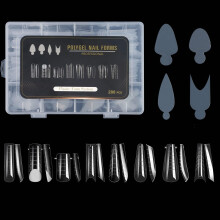 Poly Gel Nail Extension Kit with Clear Dual Forms and French Manicure Guide Tips