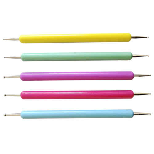 Nail Art Dotting Tools 5pcs Embossing Stylus Set for Manicure Crafts with Precise Control Grip