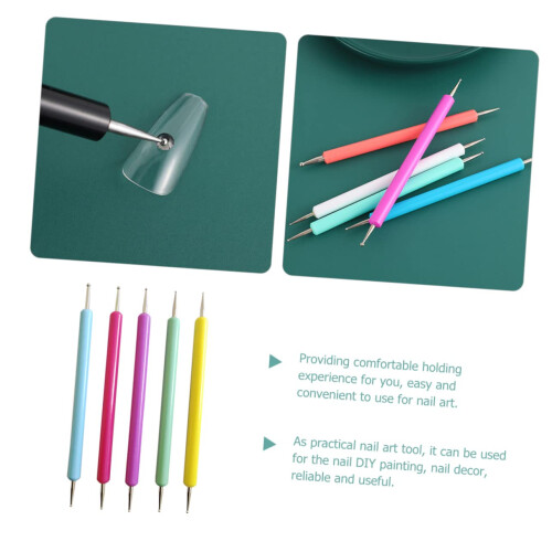 Nail Art Dotting Tools 5pcs Embossing Stylus Set for Manicure Crafts with Precise Control Grip 1