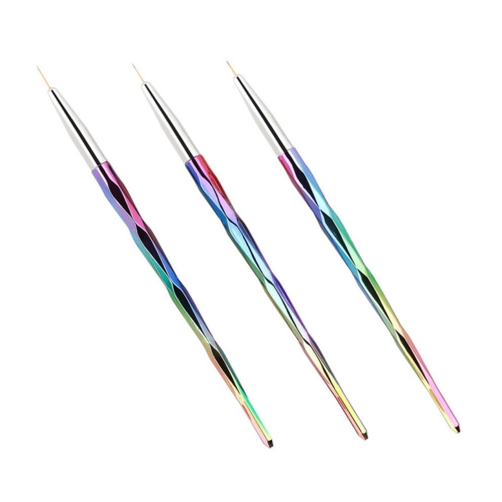3pcs Nail Art Brush Fine Liner Pen for Precision Detailing DIY Manicure Salon and Home Use