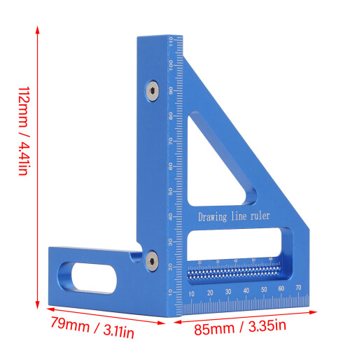 Regla 3D de múltiples ángulos 112x85x79 Azul 45/90 1