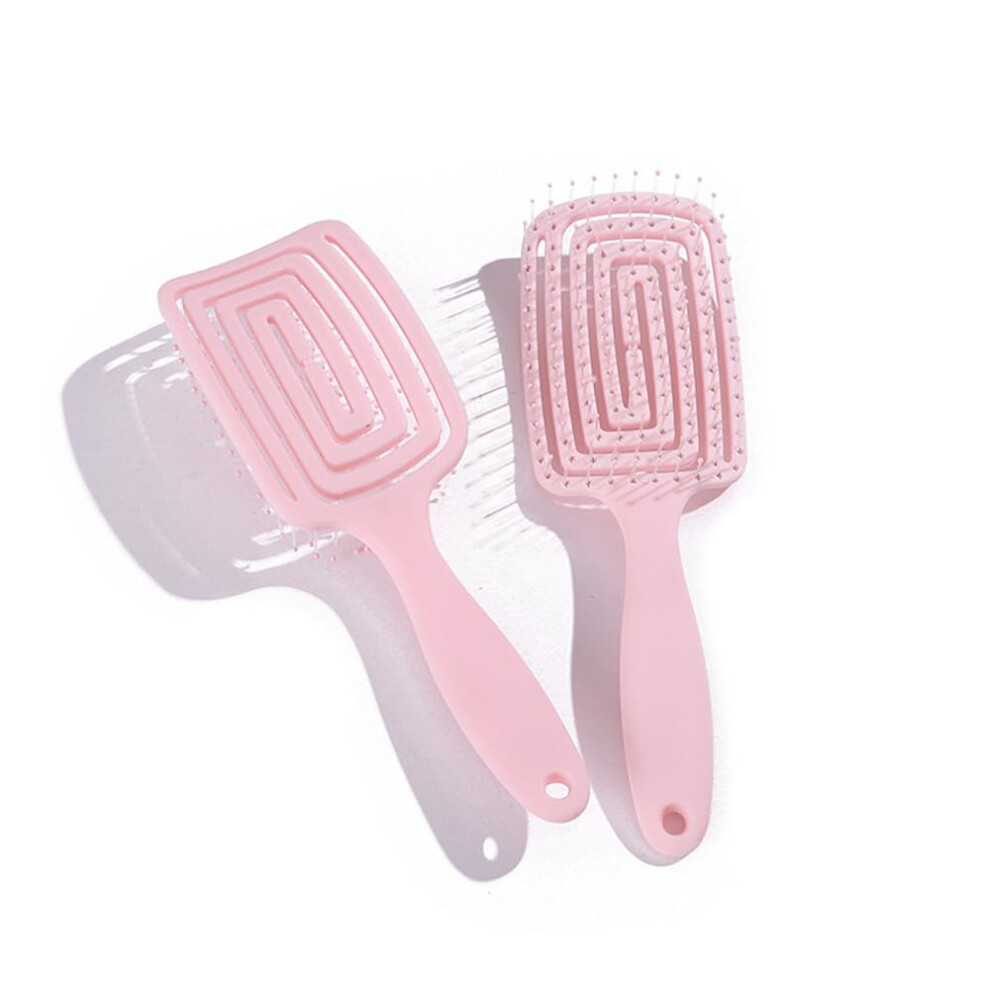Pink Detangler Hair Brush With Vented Paddle For Wet And Dry Hair, Ergonomic Comfort Grip