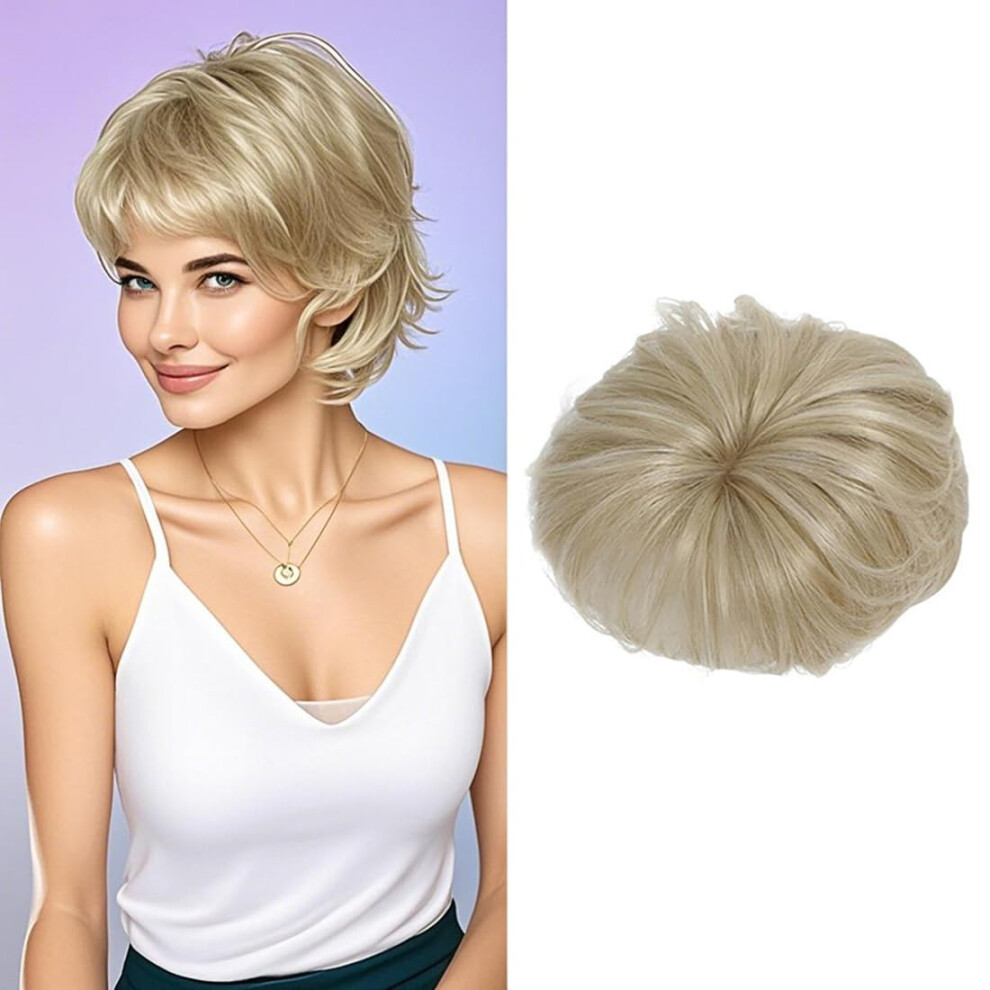 Unisex Hair Topper With Bangs Clip In Fluffy Straight Heat Resistant Wiglet For Women Instant Volume