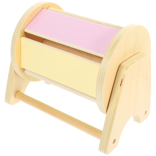 2Stk Textiltrommel Holz Spielzeug Kinder Motorik