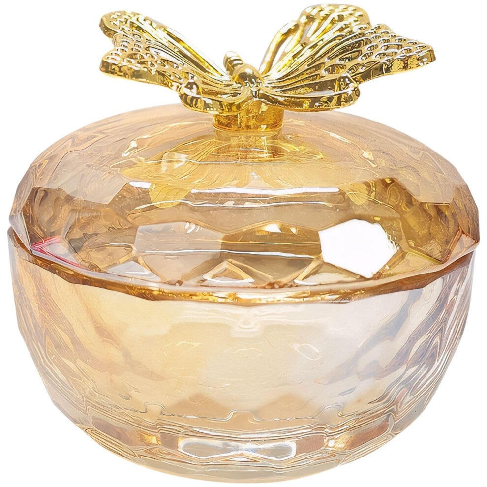 Golden Crystal Nail Dappen Dish Acrylic Nail Mixing Bowl With Lid Easy Clean For Salon Or Home Use