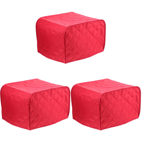 Red Wearresistant Bread Machine Protector Toaster Cover 3pcs 2
