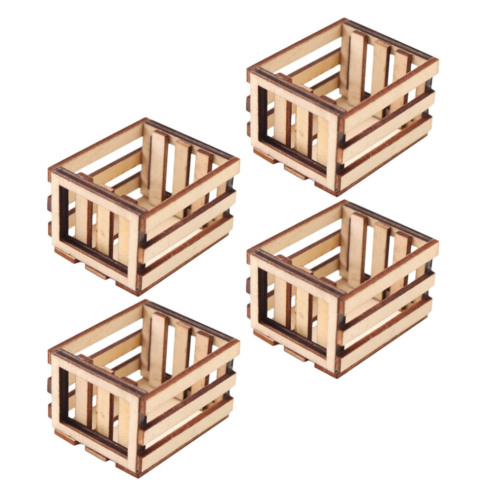 Photos - Other Toys 20 Pcs Miniature Wooden Crate For Dollhouse, Milk Basket, Fairy Garden