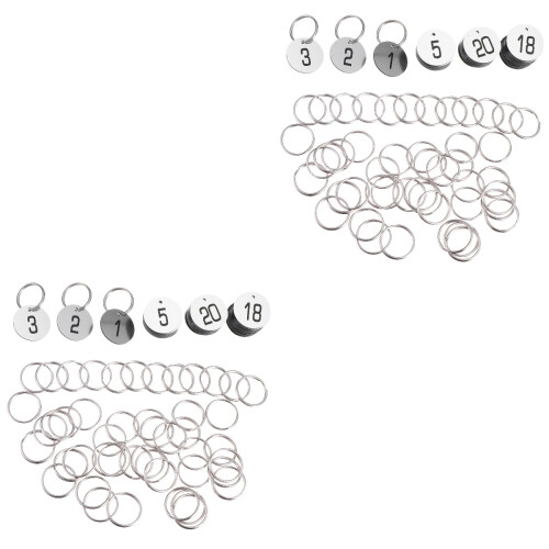 100 Pcs Plastic Round Numbered Key Tags With Key Rings For Hotel 2