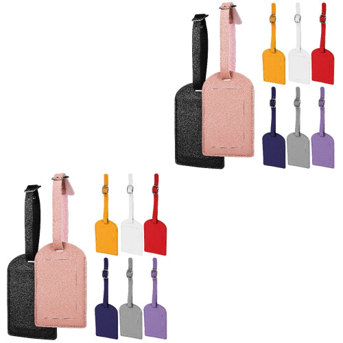 16Pièces Étiquettes Valise Cuir Épais Couvercle Rabat Multi Usage 2