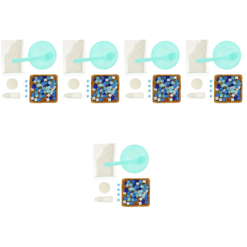 5 Sets Diy Mosaic Cup Mat Decor Handmade Coaster Making Kit 2