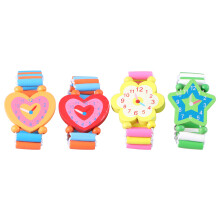 2 Pcs Wooden Watch Child Creative Toy Kids Wristwatch Playthings
