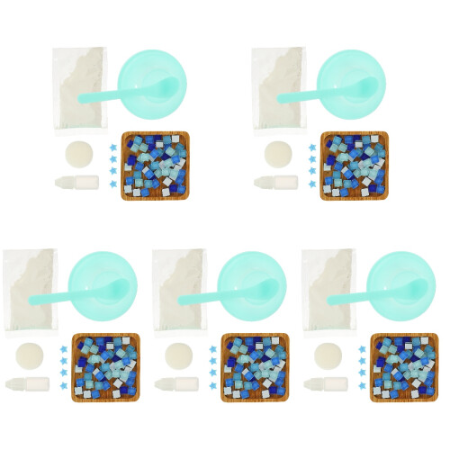 5 Sets Diy Mosaic Cup Mat Decor Handmade Coaster Making Kit 1