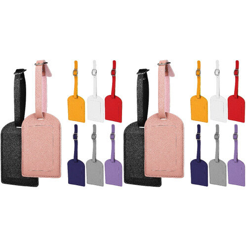 16Pièces Étiquettes Valise Cuir Épais Couvercle Rabat Multi Usage 1