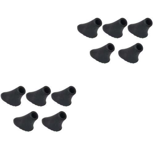 10Pièces Embouts Caoutchouc Bâtons Trekking Noir Longue Durée 2