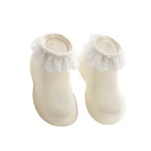 1Pair Baby Floor Socks Non-Slip Cotton Ankle Socks White Comfortable
