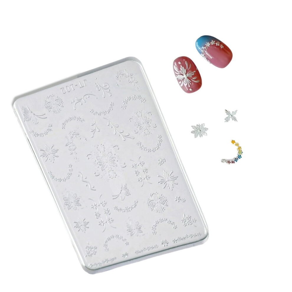 Nail Art Silicone Mold with Sharp Floral Embossing, Reusable Flower Stamp for DIY Nail Decals