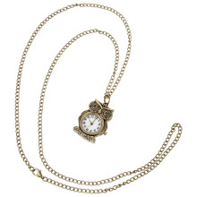 5St Metalen Vintage Zakhorloges Dames Met Uil Design Donkerbruin