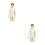2Sets Two-Pieces Beautician Uniform Beige Breathable Work Clothes 5