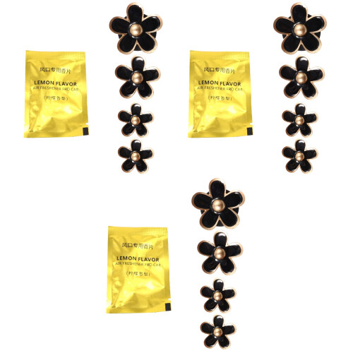 12Pièces Diffuseur Parfum Auto Clip Métallique Noir Décor Intérieur 2