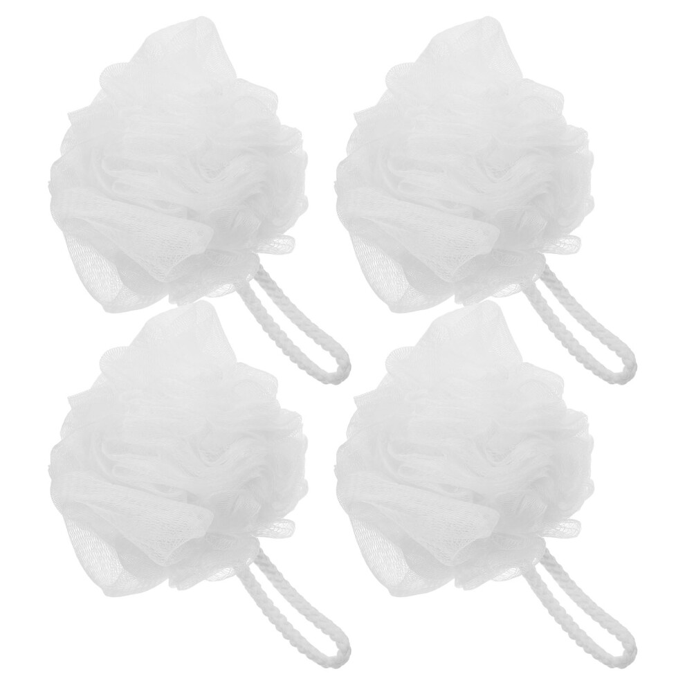 Vaguelly White 8Pcs Large Bath Sponges Soft Pe Shower Balls For Body Cleansing