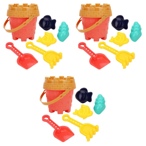 3 Sets Beach Bucket Outdoor Bunker Child Plastic 2