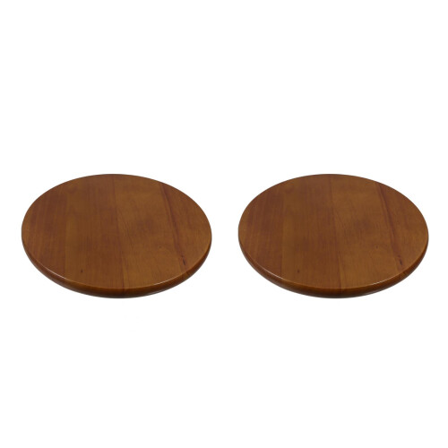 2Pcs Round Stool Seat Cover Smooth Wood Replacement Surface 2