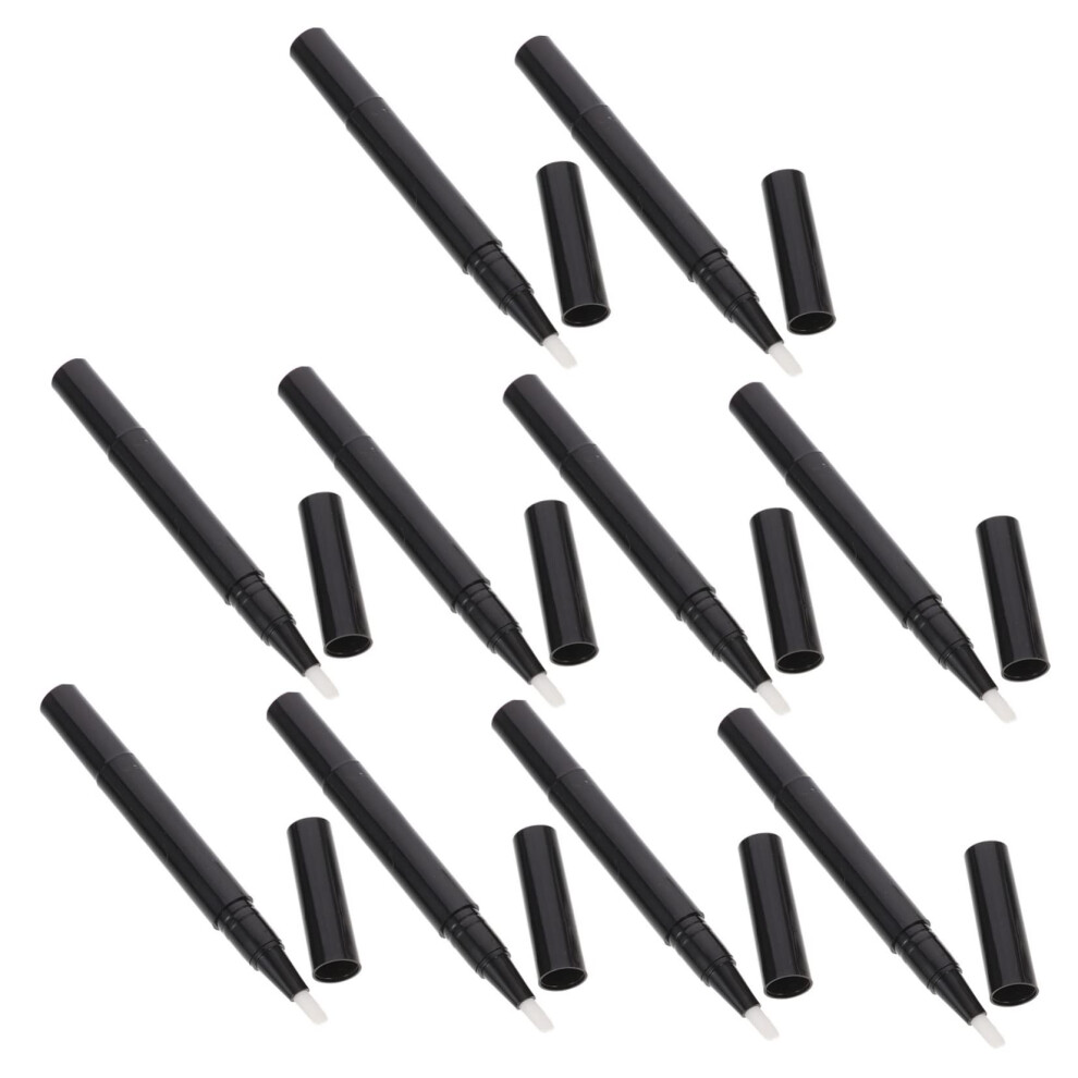 10pcs Empty Nail Art Pen Refillable Cuticle Oil Twist Brush Applicators for Precise Liquid Dispensing
