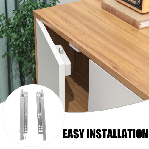 2 Pcs Hidden Buffer Slide Damping Dressing Table Thicken Drawer Track Guide Guides 2