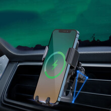 Supports de téléphone pour chargeur de voiture, charge sans fil pour téléphone portable, charge rapide 15 W, interface d'entrée USB-C/Micro,